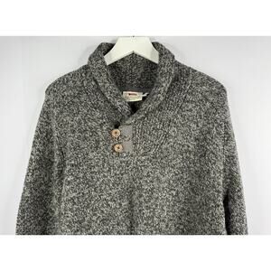 Fjallraven Lada Men's Wool Blend Sweater Size XL Shawl Collar Gray Outdoor